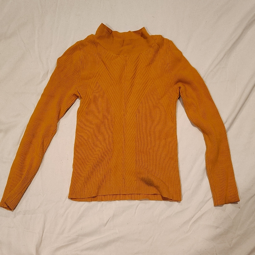 Elegant Mustard Cowl Neck Sweater